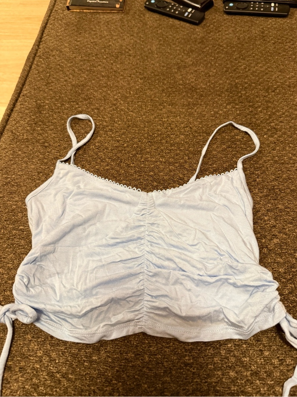 PacSun Light Blue Ruched Cami Tank Top